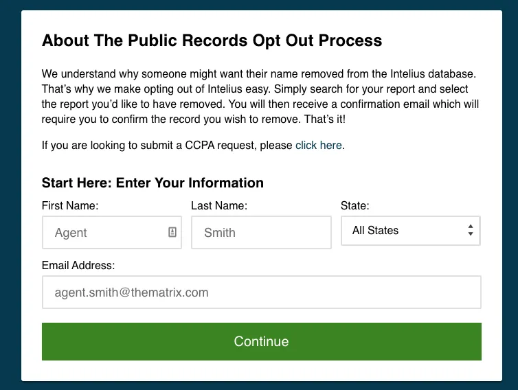 intelius opt out