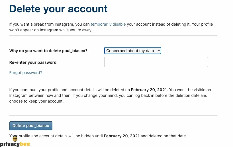 How to delete your Instagram account