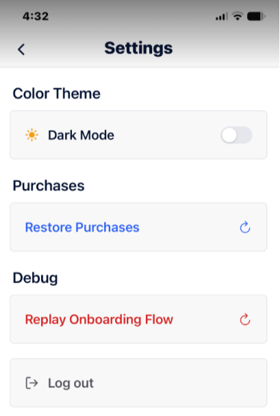 iOS Log Out