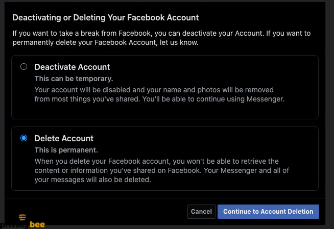 How to delete your facebook account permanently 
